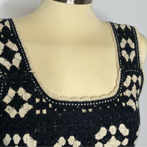 Rebellion Again Black and Cream Crochet Granny Square Dress - Picture 5 of 13